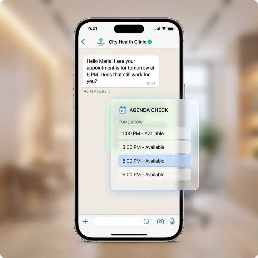 AI WhatsApp Receptionist Mockup
